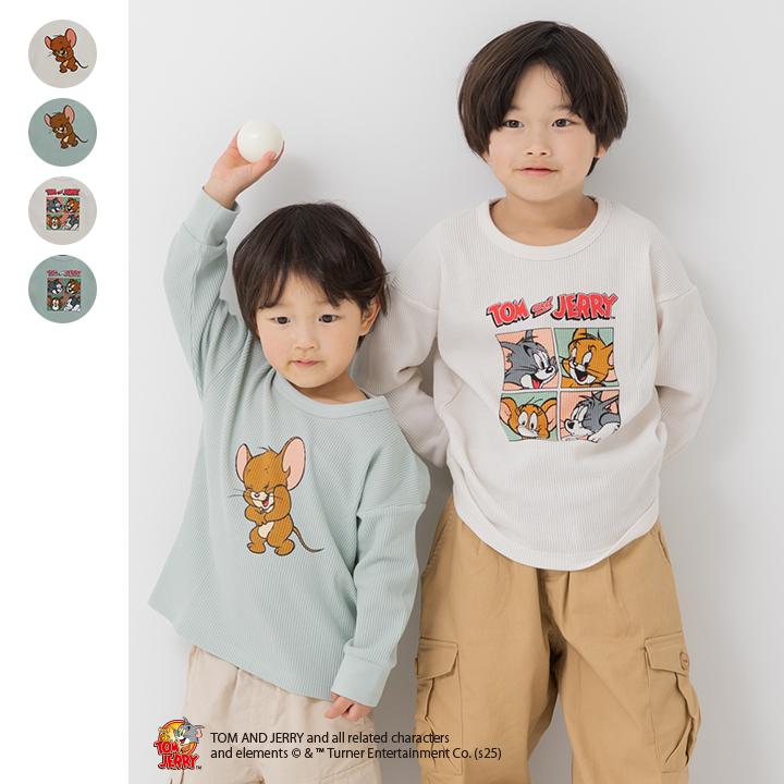 〈トムとジェリー〉ワッフル長袖Tシャツ