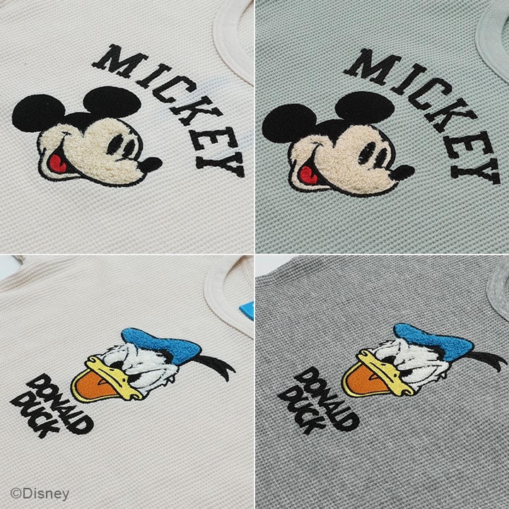 〈ディズニー〉ワッフル長袖Tシャツ