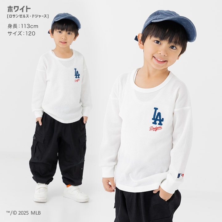 〈MLB〉ワッフル長袖Tシャツ