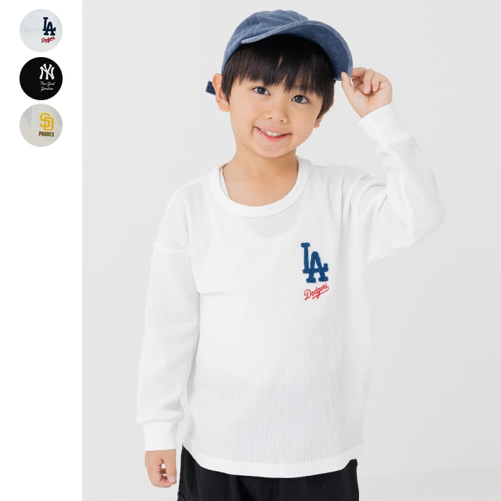 〈MLB〉ワッフル長袖Tシャツ