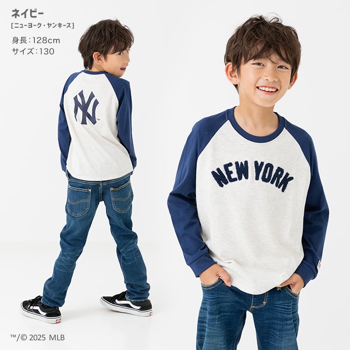 〈MLB〉ラグラン長袖Tシャツ