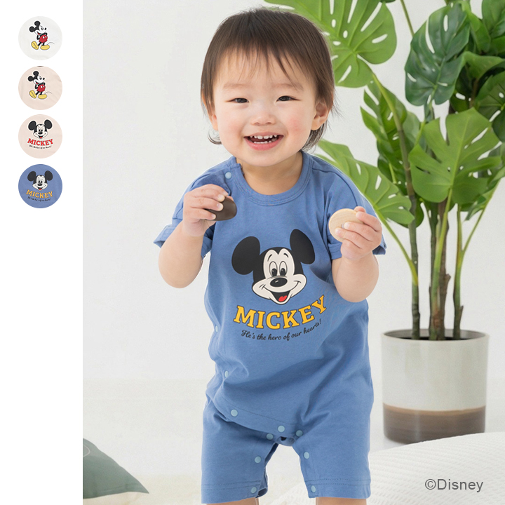 〈ディズニー〉ミッキーマウス/半袖カバーオール