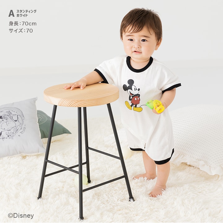 〈ディズニー〉ミッキーマウス/半袖カバーオール